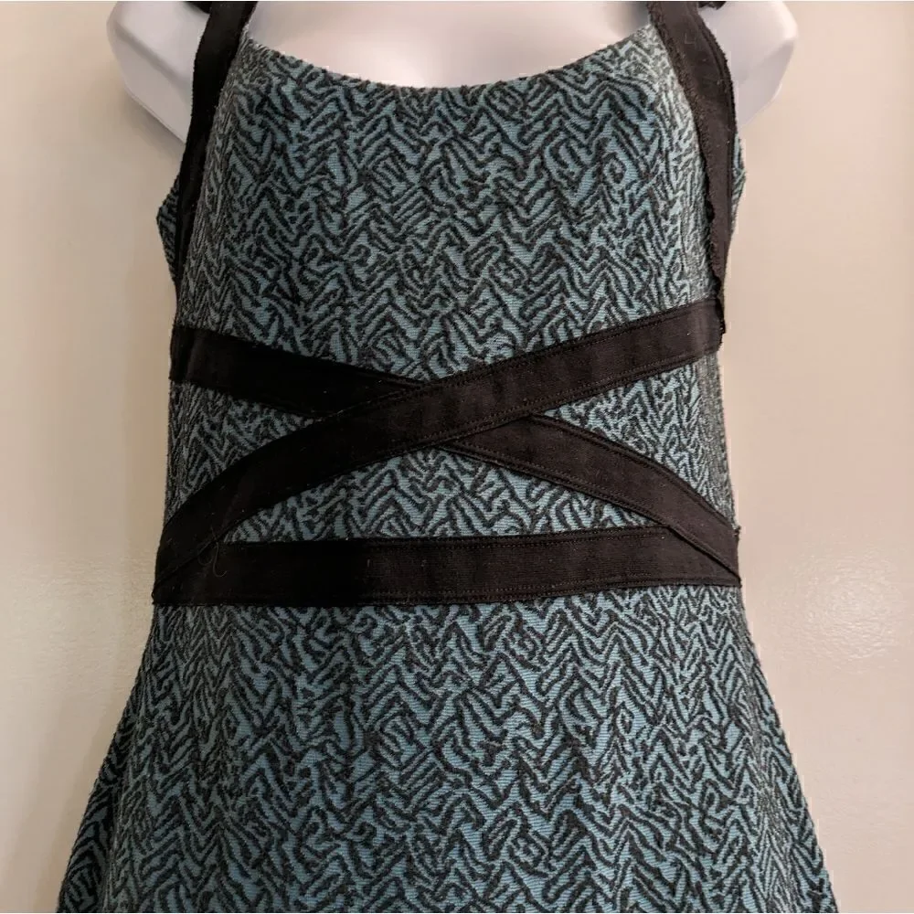 Free People Cross My Heart Mini Dress Pacific Blue Small
